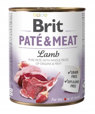 Zdjęcie produktu dla Brit Pate & Meat Dog Jagnięcina 800g