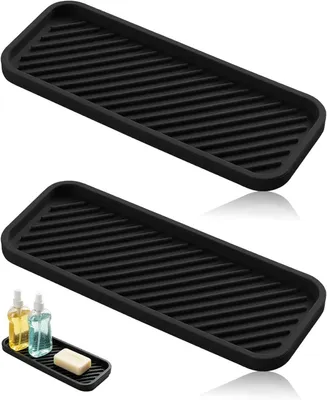 Imagen del producto de Dos tapetes de silicona para escurrir, color , plegables, para la cocina