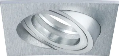 Image de Luminaires encastrés haut de gamme en aluminium brossé, carrés, encastrables, max. 1 x 40 W, 230 V, GU10, 51 mm, aluminium brossé
