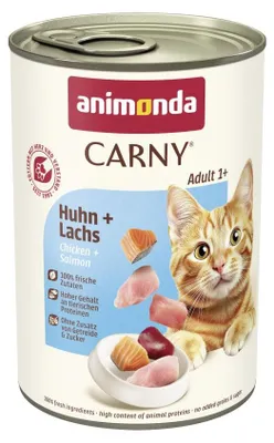 Obrázek produktu pro animonda Carny 83825, Dospělý jedinec, Kuřecí maso, Losos, 400 g, Bez obilovin, Bez sóji, Bez umělých barviv