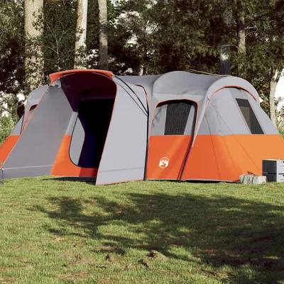 Image de vidaXL Tente familiale tunnel 16 personnes Gris Etanche