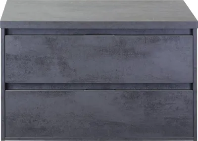 Produktbild von Sanox Waschtischunterschrank Porto BxHxT 90,2 x 58 x 50 cm mit Waschtischplatte Beton anthrazit