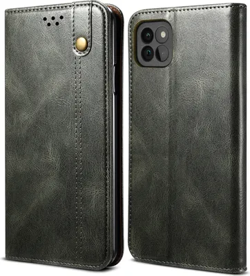 Produktbild von Galaxy A22 5G Hülle, LaimTop Leder Flip Brieftasche Schutzhülle für Samsung Galaxy A22 5G Grün