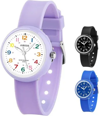 Productafbeelding van Kinderhorloge Analoog voor Meisjes en Jongens - Tijd Leren, Waterdicht (Blauw)