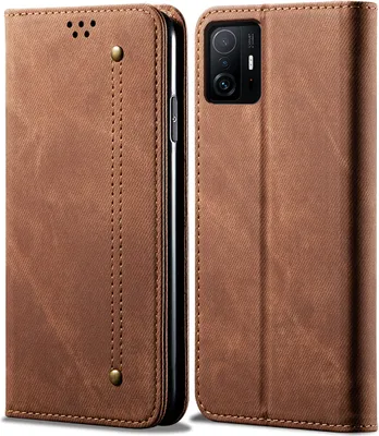 Produktbild von Xiaomi Mi 11T Hülle, Leder Brieftasche Flip Bookstyle Schutzhülle mit Standfunktion für Xiaomi Mi 11T / Mi 11T Pro Braun