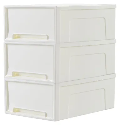 Produktbild von Cetomo 30L*3 Schubladenbox, Kunststoff Aufbewahrungsbox mit Schubladen, Stapelba