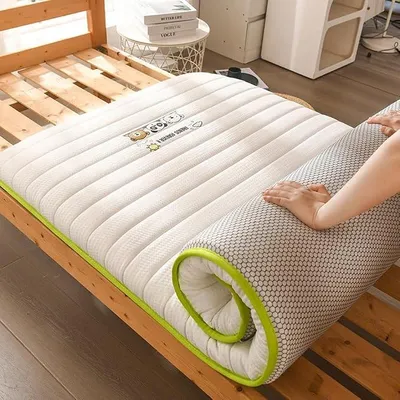 Imagen del producto de Colchón japonés tipo futón, de 5 cm de grosor, esterilla plegable y portátil para camping, ideal para dormitorios y tatamis, de 120 x 200 cm