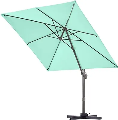 Produktbild von Sunula Ampelschirm 250x250cm Garten Terrasse Sonnenschirm mit 360° Drehbarer Sockel, Meeresblau