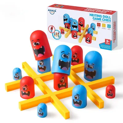 Produktbild von Tic Tac Toe Strategisches Brettspiel für Kinder und Familie Party Tabletop Spiele Strategie Kopf an Kopf Spiele Freundliches pädagogisches Brettspiel