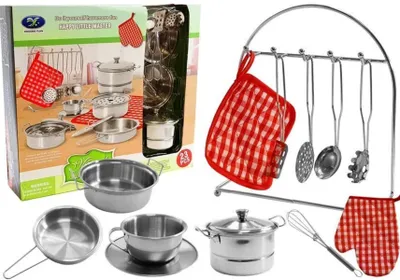 Produktbild von 23-teiliges Edelstahl-Kochgeschirr-Set für Kinder