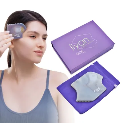 Obrázek produktu pro GESS Gua Sha Liyan přírodní kámen achát, obličejový kámen pro obličejovou jógu Guasha kámen