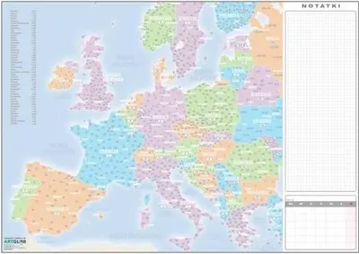 Produktbild von Europa - Postleitzahlen. Postleitzahlenkarte. Schreibtischunterlage mit Notizbuch. Schreibtischmatte. Ausgabe 2023. ArtGlob