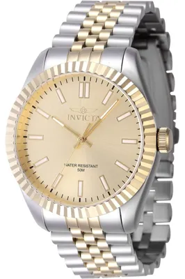 Produktbild von Invicta Specialty 47487 Herren Uhr - Quartz Bewegung - Edelstahl mit Golden Zifferblatt - 43 mm