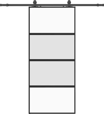 Image de vidaXL Porte coulissante avec ferrure noire 90x205 cm verre trempé