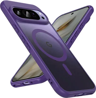 Image de Étui magnétique pour Google Pixel 10 Pro Étui Magsafe Étui de protection antichoc Cadre TPU fort anneau magnétique, Violet