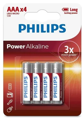Image de Philips - Pile Alcaline Aaa Lr03 Blister*4