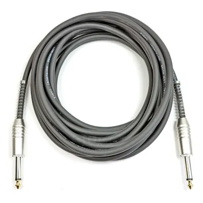 Productafbeelding van 9 meter instrumentenkabel met 6,35 mm tulpstekkers (klinkenstekkers) met vergulde contacten