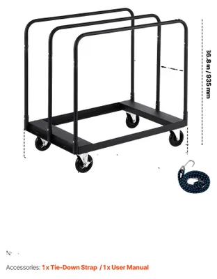 Produktbild von Trockenbauwagen, 1800 lbs Tragfähigkeit, 5-Zoll Rollen, 1800lbs