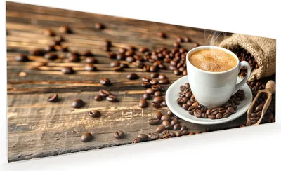 Produktbild von Küchenrückwand Spritzschutz Glas mit Motiv Kaffee Geniessen 40 x 40 cm