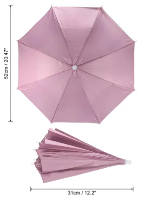Produktbild von 20" 2Pack Angeln Regenschirm Hut Elastisch Faltbare Sonne Regen Kappe Kopf Regenschirm H?nde Fš¹r Drau?en Angeln Camping Rosa