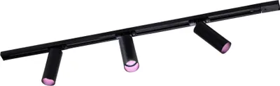 Produktbild von Ledvion - Schienensystem lampen, 1m, 1-Phasen, 4,9W, inklusive 3x GU10 LED , Schwarz, RGB, 3-flammig Spot, spotlight, deckenspot, deckenstrahler, strahler lampe
