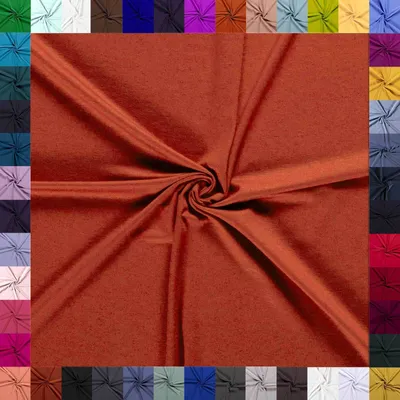 Locker drapiertes, elastisches Baumwoll-Jersey-Gewebe in Braun, 8 % Elasthan, Öko-Tex Klasse 1, Meterware für Bekleidung.