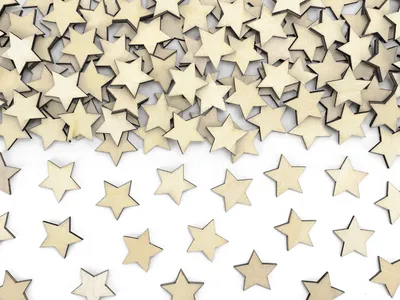 Obrázek produktu pro KONFETY Hvězdy dřevěné 2x2cm 50ks