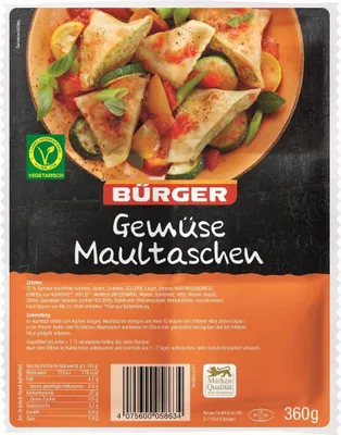 Produktbild von Bürger - Gemüse Maultaschen, 360 g Beutel