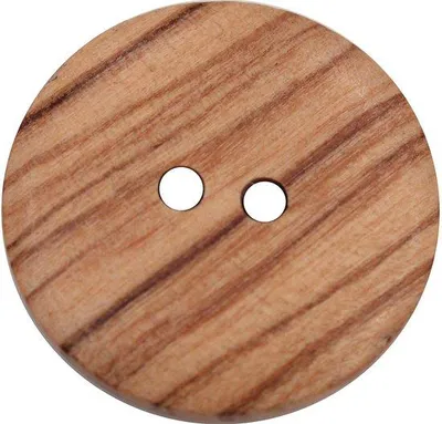 Produktbild von Gebogene Holz Knöpfe 30mm, Natur, mit sichtbarer Maserung und glänzender Oberfläche