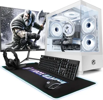 Produktbild von Vibox IV-8 Gaming PC Set Komplett - Monitor 23 Zoll - AMD Ryzen 7 5700X 4,6 GHz - Nvidia RTX 3050 6 GB - 16 GB RAM - 500 GB SSD - Windows 11 - WiFi 6 + Bluetooth 5.4