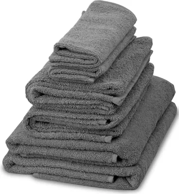 Produktbild von 8er Handtuch Set anthrazit / grau 2x Duschtuch 2x Handtuch 4x Gästetuch - 100% Baumwolle