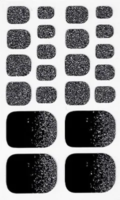 Produktbild von INF 10 Blatt Zehennagel Aufkleber Nagellack Streifen mit Nagelfeile Schwarz