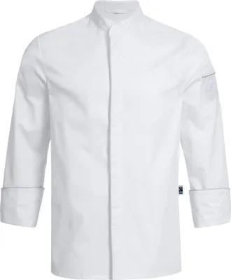 Produktbild von Greiff GASTRO MODA Herren Cuisine Exquisit Kochjacke Druckknöpfe Paspelierung Regular Fit Baumwolle ® Bügelfrei Weiß 60