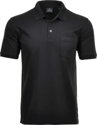 Produktbild von RAGMAN Herren Poloshirt - Oberteil, Softknit-Polo, Baumwollmischung, Brusttasche, Knopfleiste, kurz, einfarbig Schwarz 7XL