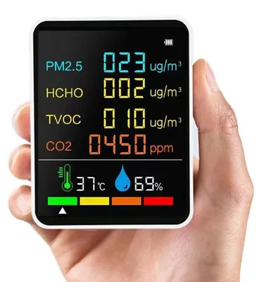 Produktbild von Luftqualitätsmessgerät CO2 PM2.5, Lufttester mit TVOC HCHO Temperatur Feuchtigkeit Farbdisplay