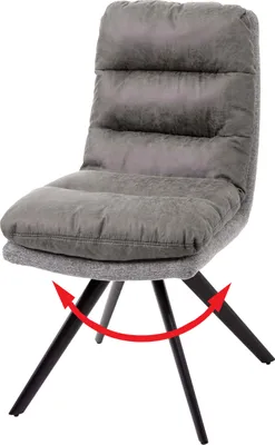 Produktbild von Esszimmerstuhl HWC-G66, Küchenstuhl Stuhl, drehbar Auto-Position Stoff/Textil MVG  hellgrau-grau