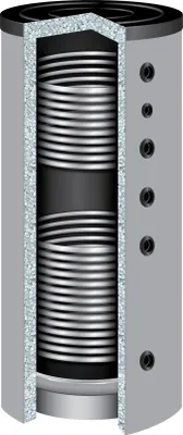 Produktbild von 800 Liter TWL Pufferspeicher PR2-800, 2 Wärmetauscher 120mm Isolierung