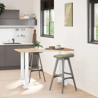 Zdjęcie produktu dla vidaXL Nogi do stołu barowego białe 2 szt. 40x(90-91) cm stalowe
