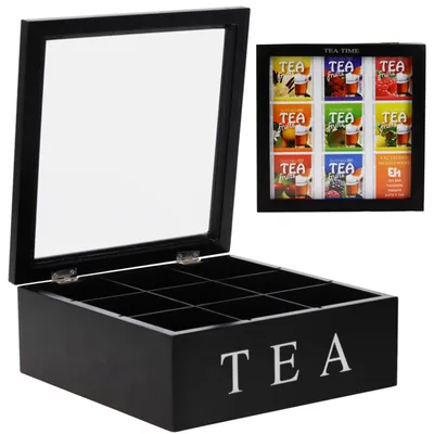Zdjęcie produktu dla Drewniana herbaciarka TEA, 9 przegródek