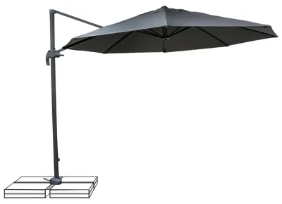 Produktbild von osoltus Ampelschirm Sonnenschirm Pendelschirm rund 300 cm Anthrazit