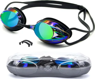 Produktbild von Schwimmbrille Mit Spiegelgläsern Und Uv-Schutz, Beschlagfrei Und Wasserdicht, Verstellbares Band, Aus Silikon Und Polycarbonat