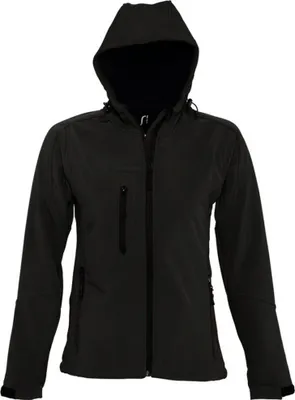 Immagine prodotto di SOLS donna Replay giacca softshell con cappuccio, traspirante, antivento, idrorepellente PC411 (Medium) (Nero)