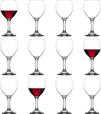 Produktbild von 12x 260ml Misket Rotweingläser - Groß Spülmaschinenfest Glas Hochzeit Weihnachten Geburtstag Party Trinken Glaswaren Kelch Geschenkset - Von LAV