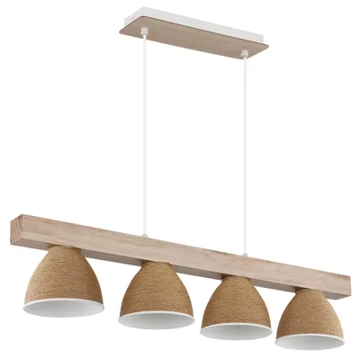 Produktbild von Pendelleuchte LYNDON, Holz, höhenverstellbar, 4-flammig, H 120 cm