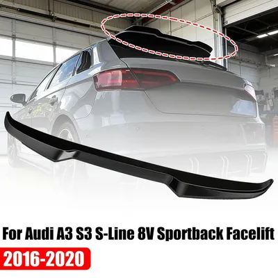 Produktbild von Auto Heckspoiler - Dachspoiler für S3 A3 S-Line Sportback 8V - Facelift 2016–2019 - Kofferraum Heckflügel - Sport Tuning