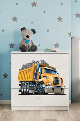 Produktbild von Kinderkommode mit Schubladen Lastwagen in der Farbe Weiß Babydreams