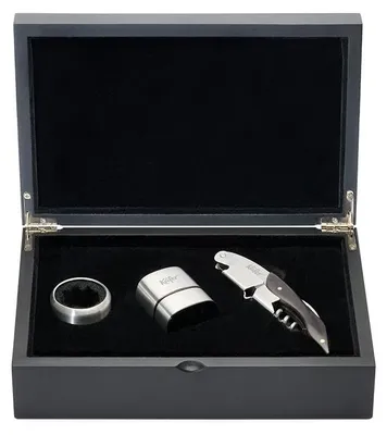 Produktbild von Käfer Sommelier-Set 3-teilig Edelstahl mit Korkenzieher, Tropfring & Sektverschluss