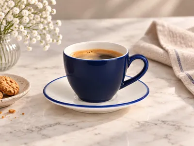 Productafbeelding van Bonna Lavis Blue - Theekopjes en schoteltjes - 230 cc - Porselein - Set van 6