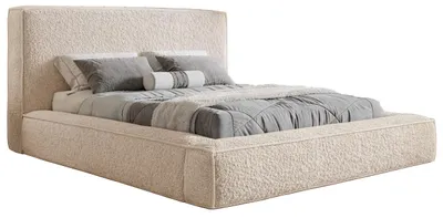 Produktbild von Doppelbett 180 x 200 Karano Bouclé mit Dicker Schaum - Polsterbett 180x200 cm, Bettkasten, Lattenrost - Bouclé Beige