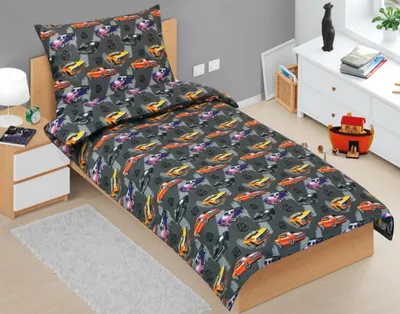 Obrázok produktu pre Detská bavlnená posteľná bielizeň – sivá, žltá, čierna, fialová – 140 x 200, 70 x 90